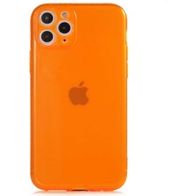 Case World Apple iPhone 11 Pro Kapak Kamera Korumalı Neon Renkli Silikon Kılıf - Neon Turuncu