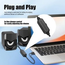 Xinhang Mini Hoparlör, Pc Kablolu Masaüstü Hoparlör, 2.0 Stereo Ses Bilgisayar, Mac, Ped, Cep Telefonu Için USB Powered Laptop Hoparlör | Bilgisayar Hoparlörleri Siyah (Yurt Dışından)