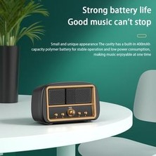 Xinhang Mini Taşınabilir Kablosuz Hifi Subwoofer Retro Bluetooth Hoparlör Müzik Çalar Hediye Mic ile Stereo Bas USB Şarj Edilebilir Masaüstü | Taşınabilir Hoparlörler Siyah (Yurt Dışından)