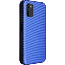 PLZ Shop Xiaomi Poco M3 Karbon Fiber Manyetik Pu Kasası Mavisi Için (Yurt Dışından)