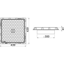 Lux Wares 300 mm Koruge Boru Uyumlu Çerçeve + Düz Kapak