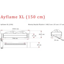 Ayflame 3 Boyutlu Elektrikli Şömine 3D 150 cm Ses Efektli