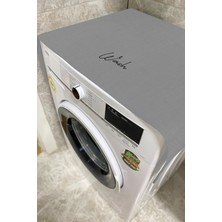 Hanles Gri Wash Nakış Işlemeli Çamaşır Makina Örtüsü