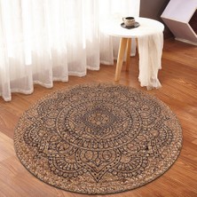 Bonny Home Jüt Yuvarlak Hasır Halı Yolluk Salon Oda Mutfak Halısı KS-1001