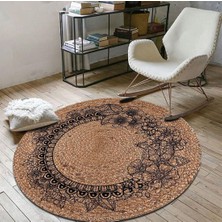 Bonny Home Jüt Yuvarlak Hasır Halı Yolluk Salon Oda Mutfak Halısı KS-1016