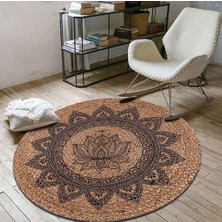 Bonny Home Jüt Yuvarlak Hasır Halı Yolluk Salon Oda Mutfak Halısı KS-1028