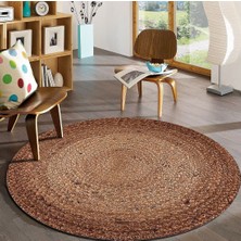 Bonny Home Jüt Yuvarlak Hasır Halı Yolluk Salon Oda Mutfak Halısı KS-1039