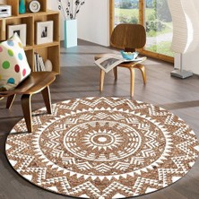 Bonny Home Jüt Yuvarlak Hasır Halı Yolluk Salon Oda Mutfak Halısı KS-1055