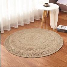 Bonny Home Jüt Yuvarlak Hasır Halı Yolluk Salon Oda Mutfak Halısı KS-1073