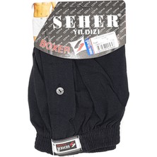 Seher Yıldızı 6 Adet Siyah Seher Yıldızı Penye Düz Boxer 0008