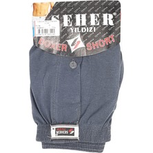 Seher Yıldızı 6 Adet Füme Seher Yıldızı Penye Düz Boxer 0008