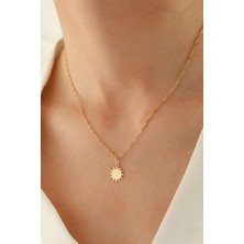 Milet Kuyumculuk 14 Ayar Altın Singapur Zincir Güneş Kolye