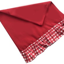 Ekose Kırmızı Beyaz Fırfırlı Kırmızı Ranır - Runner