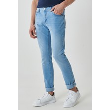 Altınyıldız Classics Erkek Buz Mavı Magic Slim Fit Dar Kesim Esnek Denim Jean Kot Pantolon