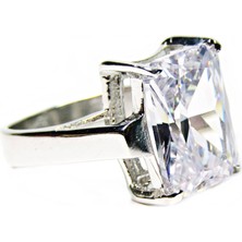 Lilah Gümüş Tr Gümüş Beyaz Baget Taşlı Kadın Yüzük