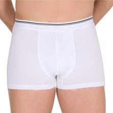 Berrak 1097 Erkek Likralı Boxer Beyaz 6'lı Paket