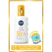 Nıvea Sun Spf 50 Güneş Alerjisine Karşı Hassas  Güneş Spreyi 200ML+ Plaj Çantası