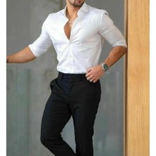 Benesse Slim Fit Dacron Beyaz Gömlek