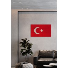Begoloni Doğal Taş Tablo Türk Bayrağı- Duvar Dekoru 50X30CM Ay Yıldız