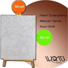 Womb Hobby Papatyalar Sayılarla Boyama Seti 50X65 cm Tuvale Gerili