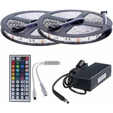 Asled Şerit LED Rgb 10 Metre Set 44 Tuş'lu Kumanda 20 Renk (3) Çip 5050 Tak Çalıştır Rgb LED