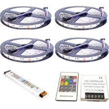 Asled 20 Metre Iç Rgb Şerit LED Ultra Slim Trafo Ve Kumanda 3 Çip 5050 Double Pcb 20 mt Iç Set