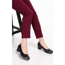 Gondol Kadın Hakiki Deri Rahat Günlük Topuklu Ayakkabı ŞHN.875 - Siyah - 36