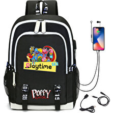 Fıy Poppy Playtime USB Sırt Bilgisayar Nefes Alabilir Rahat Öğrenci Çantası (Yurt Dışından)