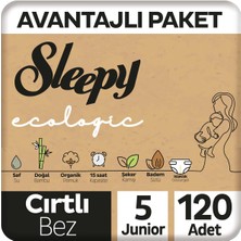 Sleepy Ecologic Premium Plus Avantajlı Paket Bebek Bezi 5 Numara Junior 120 Adet