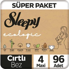 Sleepy Ecologic Süper Paket Bebek Bezi 4 Numara Maxi 96 Adet