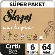 Sleepy Ecologic Süper Paket Bebek Bezi 6 Numara xl 64 Adet