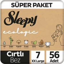 Sleepy Ecologic Süper Paket Bebek Bezi 7 Numara xxl 56 Adet
