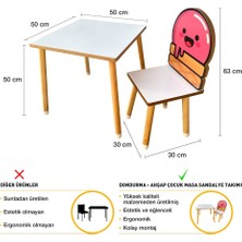 Odun Concept Çocuk Aktivite Masa ve Sandalye Takımı - Mdf- Top Dondurma - Yaz Sil Özellikli