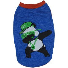 Pawstar Dark Blue  Panda Big T-Shirt Sax Panda Büyük Köpek Tişörtü Büyük Köpek Kıyafeti (15-45KG)