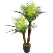 Nettenevime Yapay Ağaç 2 Dal 100CM Areka Palmiye Ağacı Areka 2katlı Salon Çiçeği Yapay Çiçek