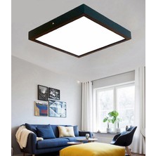 Wood Design World Ahşap Siyah Çerçeveli Tavan LED Aydınlatma Avize