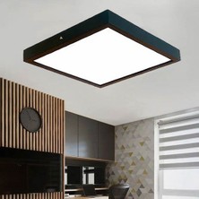Wood Design World Ahşap Siyah Çerçeveli Tavan LED Aydınlatma Avize