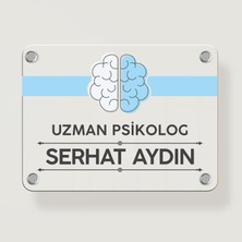 Ofistike Psikologlara Özel Kapı Tabela Büro Ofis Mini Giriş Tabelası