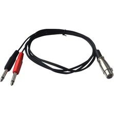 Mavi Ay Bilişim 3-Pin Xlr Dişi Çift 1/4 ''6.35MM Mono Erkek Trs Y Ses Kablosu - 1,5metre