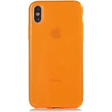 KZY Apple iPhone x Kapak Kamera Korumalı Neon Renkli Silikon Kılıf - Neon Turuncu