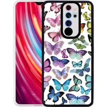 KZY Xiaomi Redmi Note 8 Pro Kapak Kamera Korumalı Kelebek Desenli Ultra Ince Silikon Kılıf