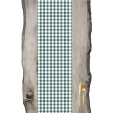 Yağ Yeşili Kare Desen Pötikare Ranır - Runner