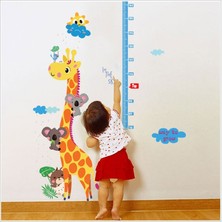 Çocuk Odası Dekoru Boy ve Gelişim Ölçen Zürafa Duvar Sticker