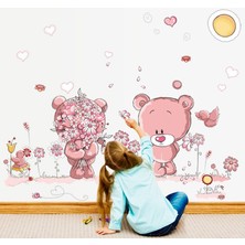 Bebek ve Çocuk Odası Dekorasyonu Duvar Sticker Sevimli Ayıcıklar Çıkartma