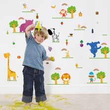 Neşeli Hayvanlar Çocuk ve Bebek Odası Duvar Dekorasyonu Duvar Sticker