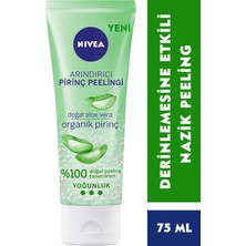 NIVEA Arındırıcı Organik Pirinç Peeling 75 ml; Karma Ciltler; Aloe Vera ile Yüz Bakım; Cildi Arındırır; Etkili Yüz Temizleme