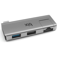 Bix BX21HB Type-C'den 2 Bağlantı Noktalı Ethernet USB 3.2 Hub