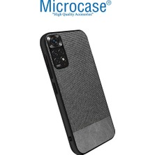 Microcase Xiaomi Redmi Note 11 Pro 2022 (Global) Fabrik Kumaş ve Deri Desen Kılıf -Gri