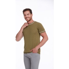 Hatemoğlu Erkek Yeşil Slim Fit Basic Bisiklet Yaka Triko Tişört