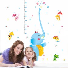 Crystal Kids Boy Ölçer Sevimli Fil Bebek ve Çocuk Odası Duvar Dekoru Pvc Duvar Sticker Çıkartma